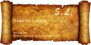 Simits Lajos névjegykártya